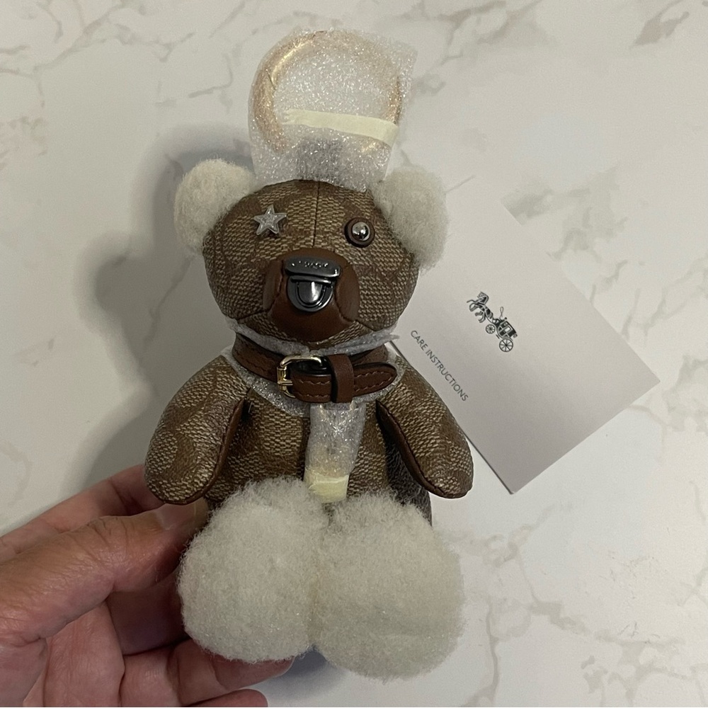 NWT Coach Bear charm brown monogram - Picture 2 of 6